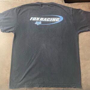 VTG Fox Racing T-Shirt Mens Large Black Blue Motocross Moto BMX Y2K